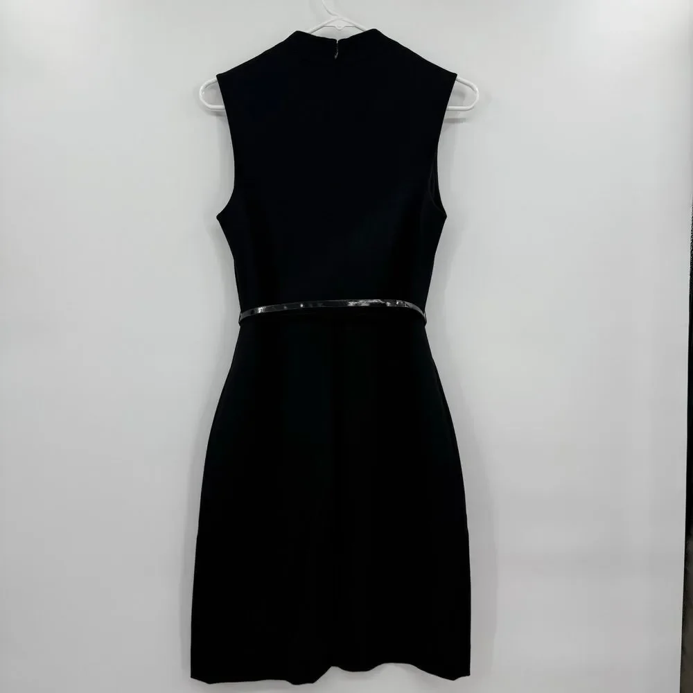 Kate Spade Womens ponte black‎ sleeveless dress belt size 6